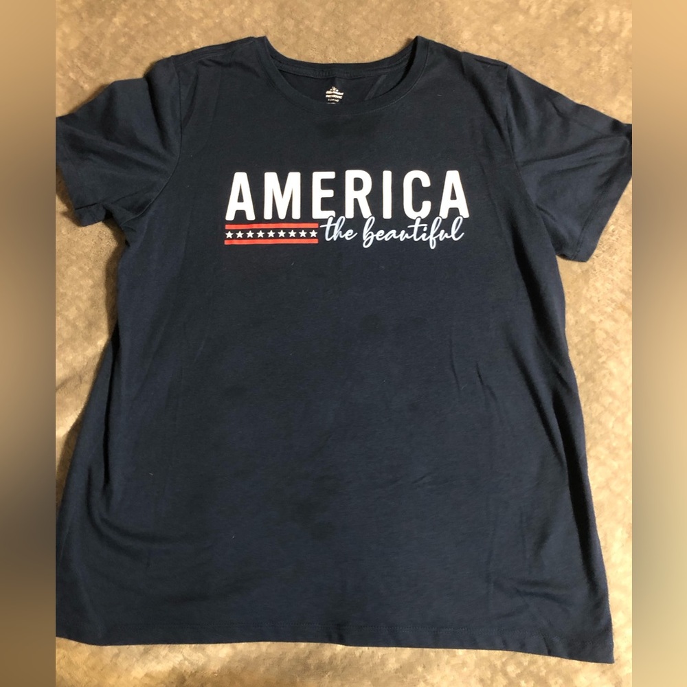 American the beautiful woman’s tee